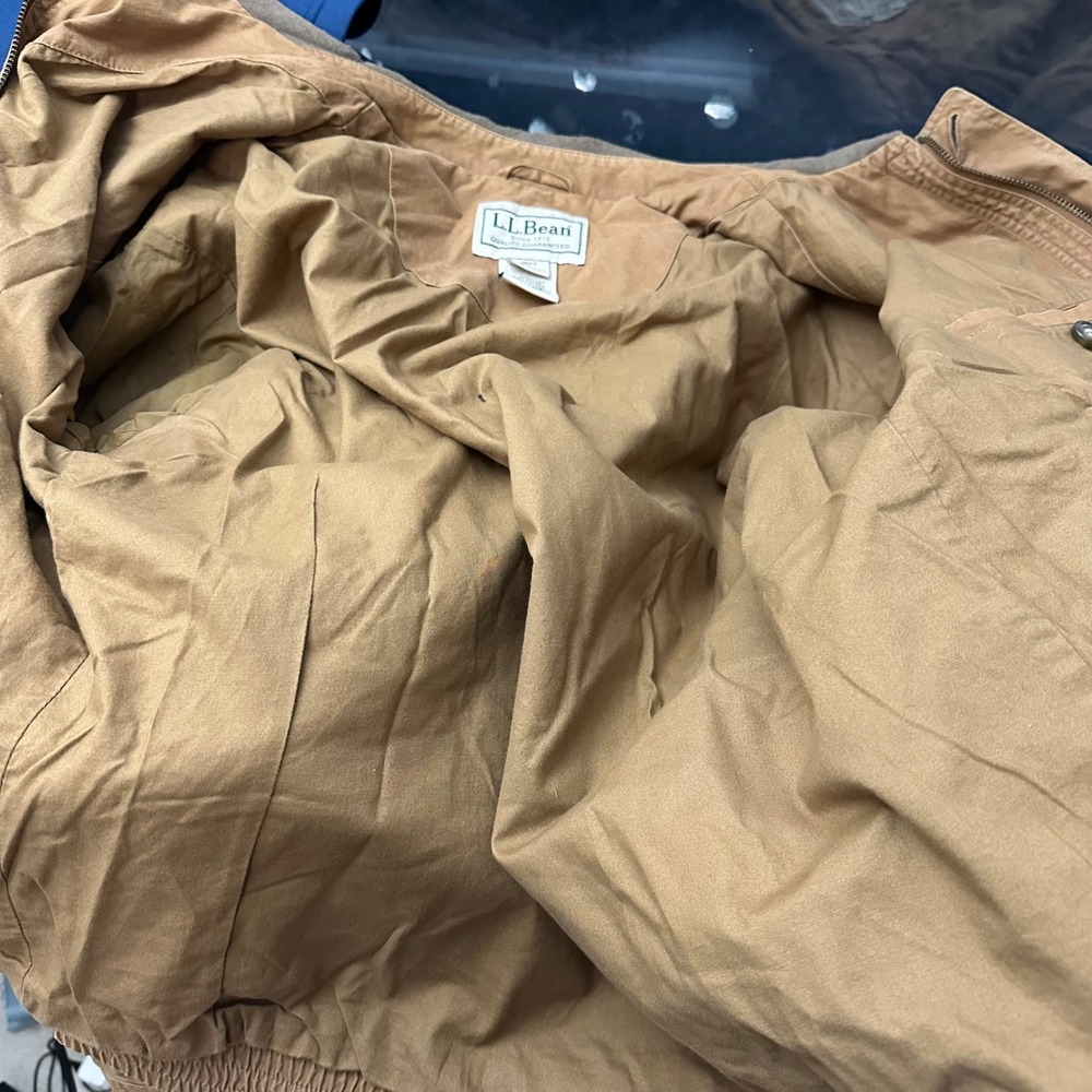 L.L. Bean Men's Vintage Tan Collared Zip Field Barn Jacket‎ Size Large Reg - Picture 8 of 10